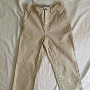 Everlane Women's Cream/Ivory Straight Leg Pants